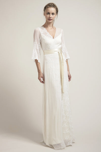 LD6001 Bohemian Wedding Dress With Sleeves Saja Wedding LD6001 Bohemian Wedding Dress With Sleeves Saja Wedding
