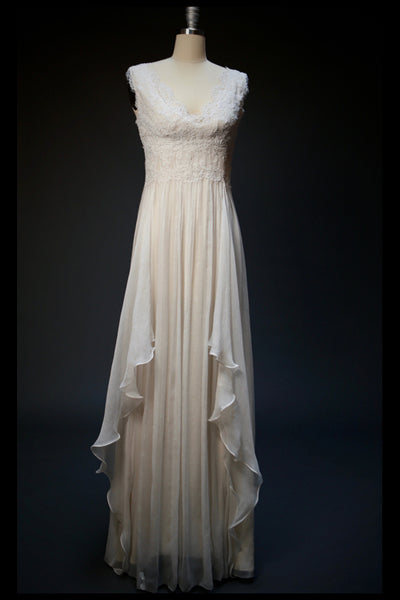 ON6160 Airy Handkerchief Skirt Lace Wedding Dress