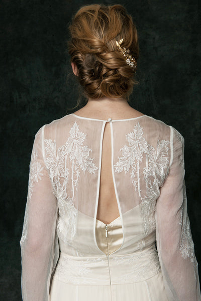 VT6310 Long Sleeve Edwardian Inspired Wedding Dress